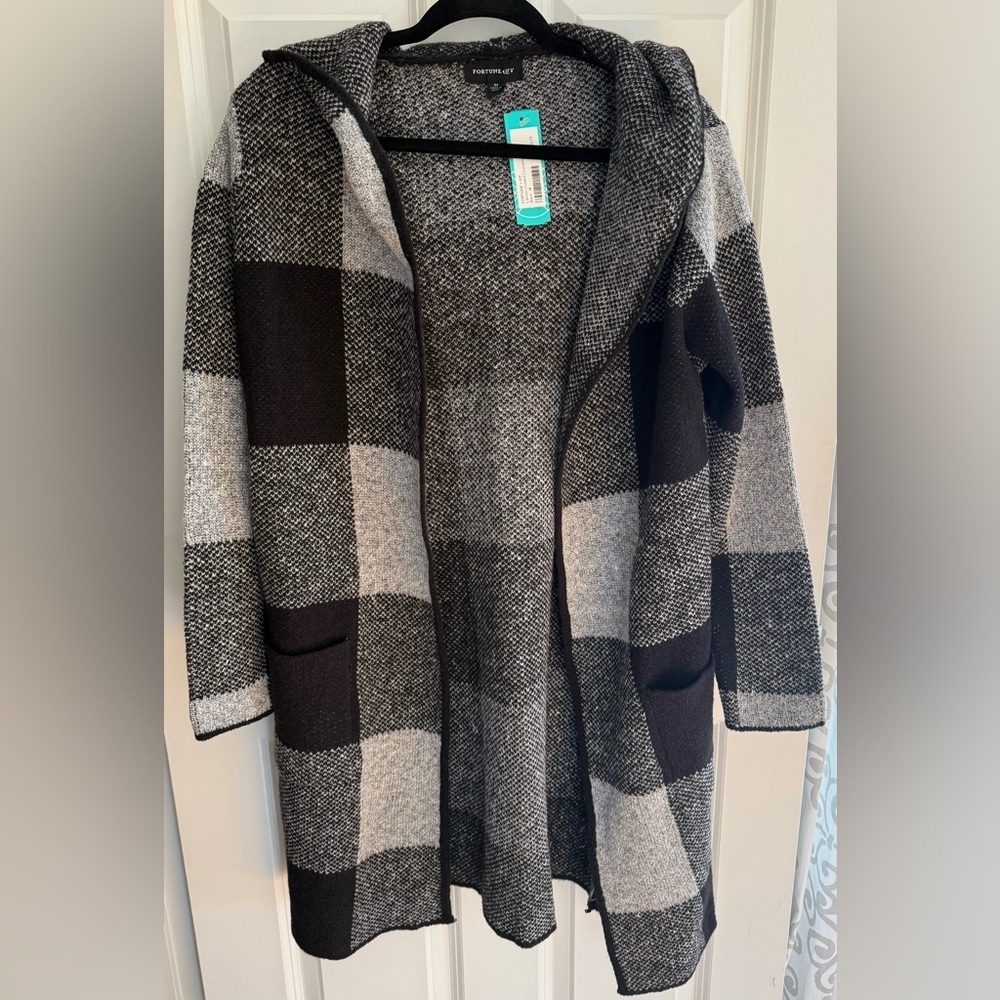 Fortune + Ivy Camille Hooded Cardigan – Size M (Oversized) New With Tags